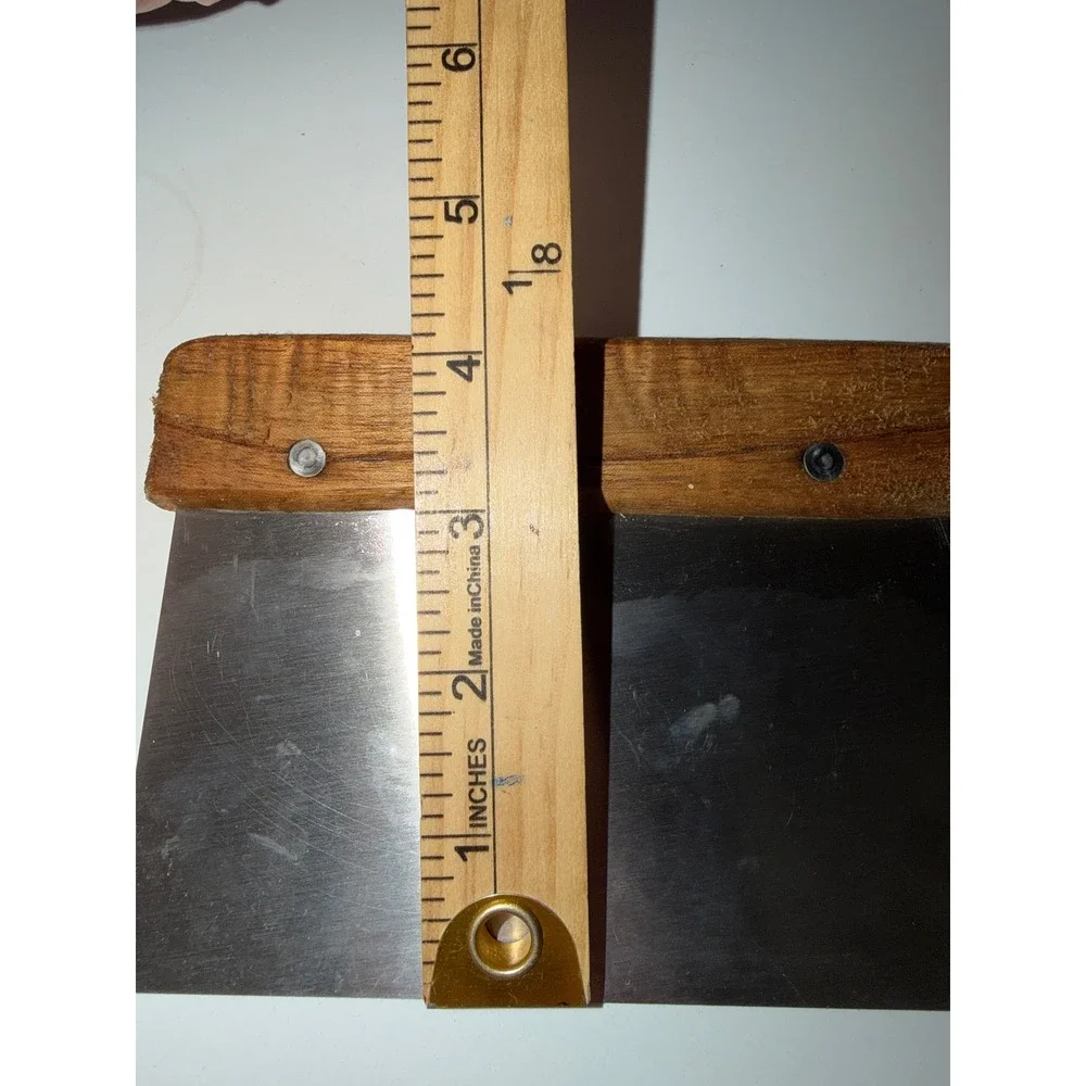 Stainless Steel Bench Scraper Dough Cutter with Wooden Handle 6 Inch vintage